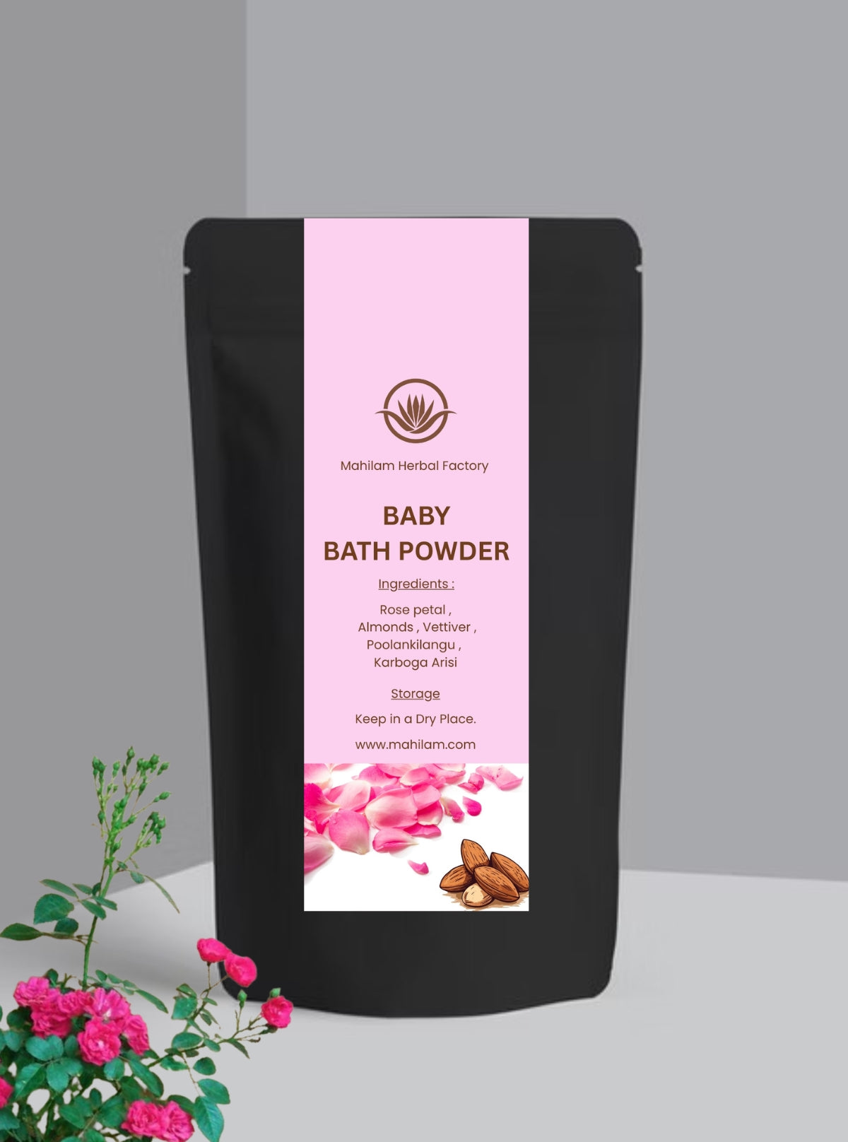 Mahilam Baby Bath Powder 100g – Gentle Herbal Skincare for Soft, Smooth & Healthy Baby Skin