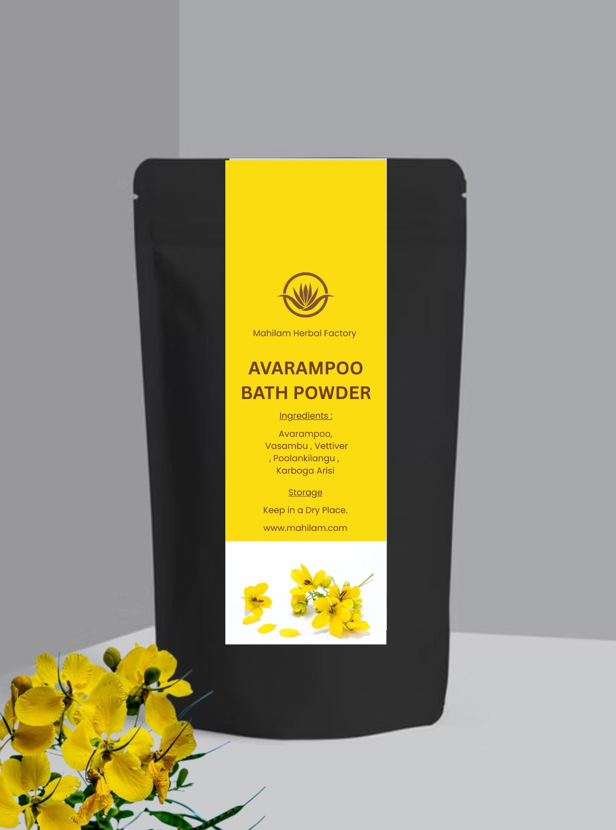 Mahilam Avarampoo Bath Powder 100g – Herbal Skin Care for Refreshing & Glowing Skin