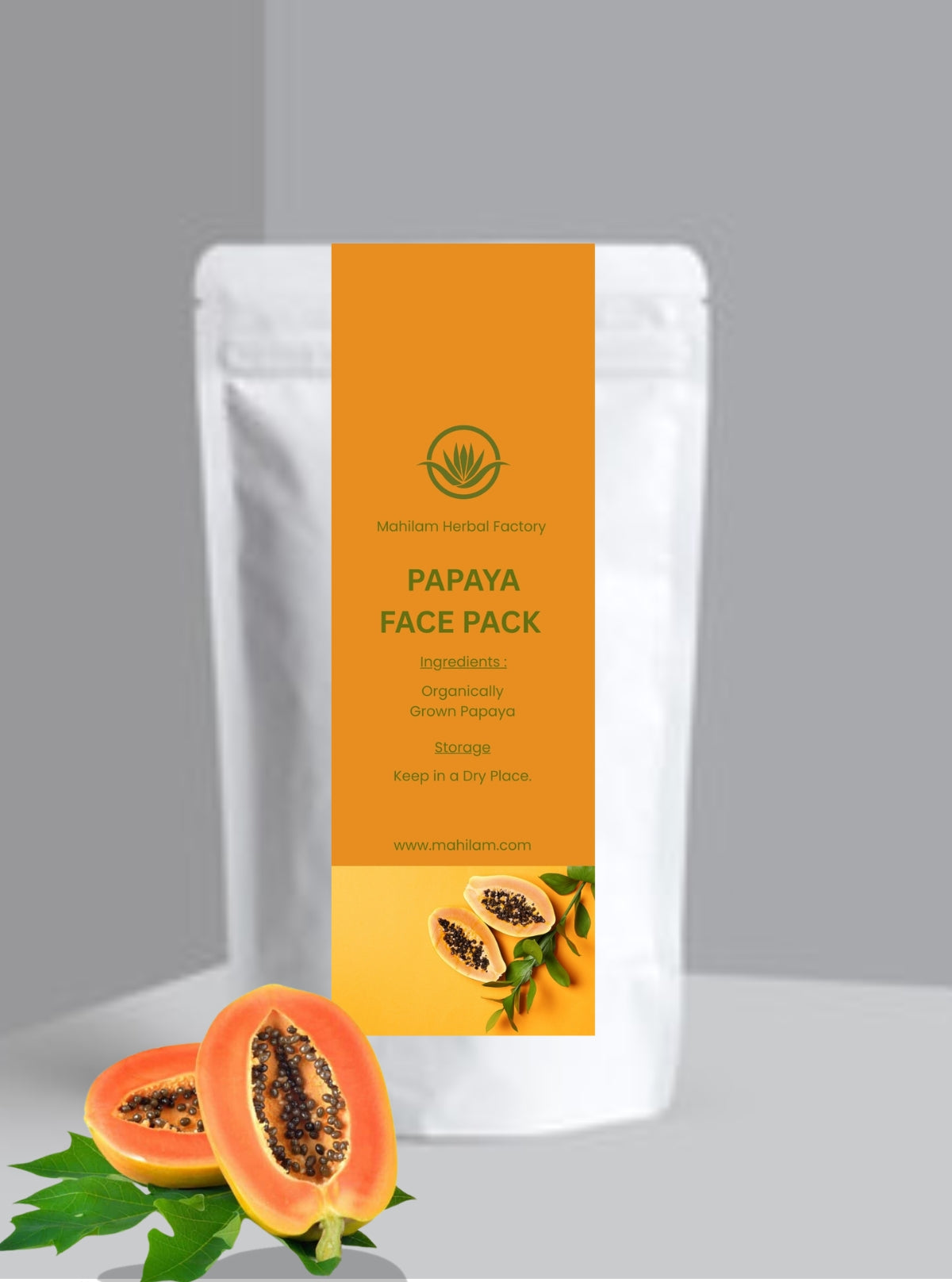 Mahilam Papaya Face Pack 50g – Natural Skin Brightening, Anti-Acne & Herbal Glow Care