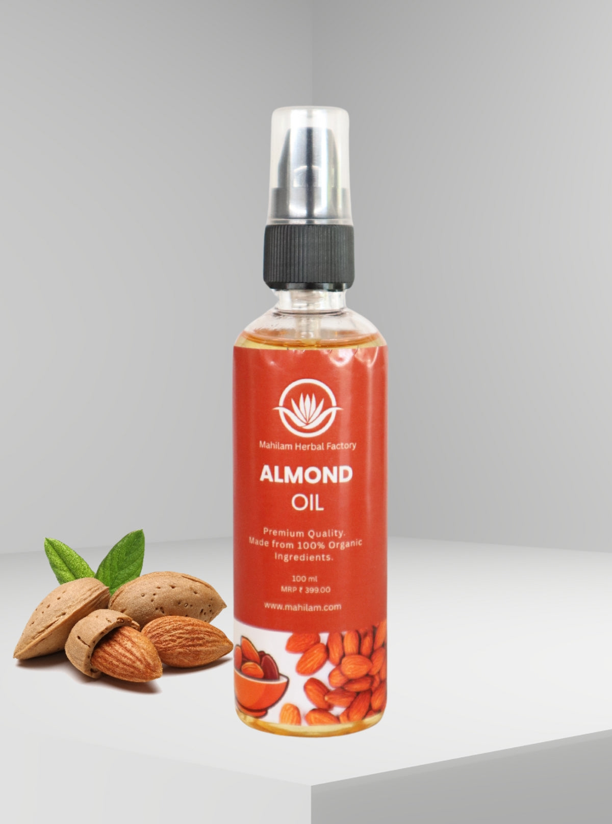 Mahilam Almond Oil 100ml – Pure Cold Pressed Oil for Glowing Skin, Healthy Hair & Body Care