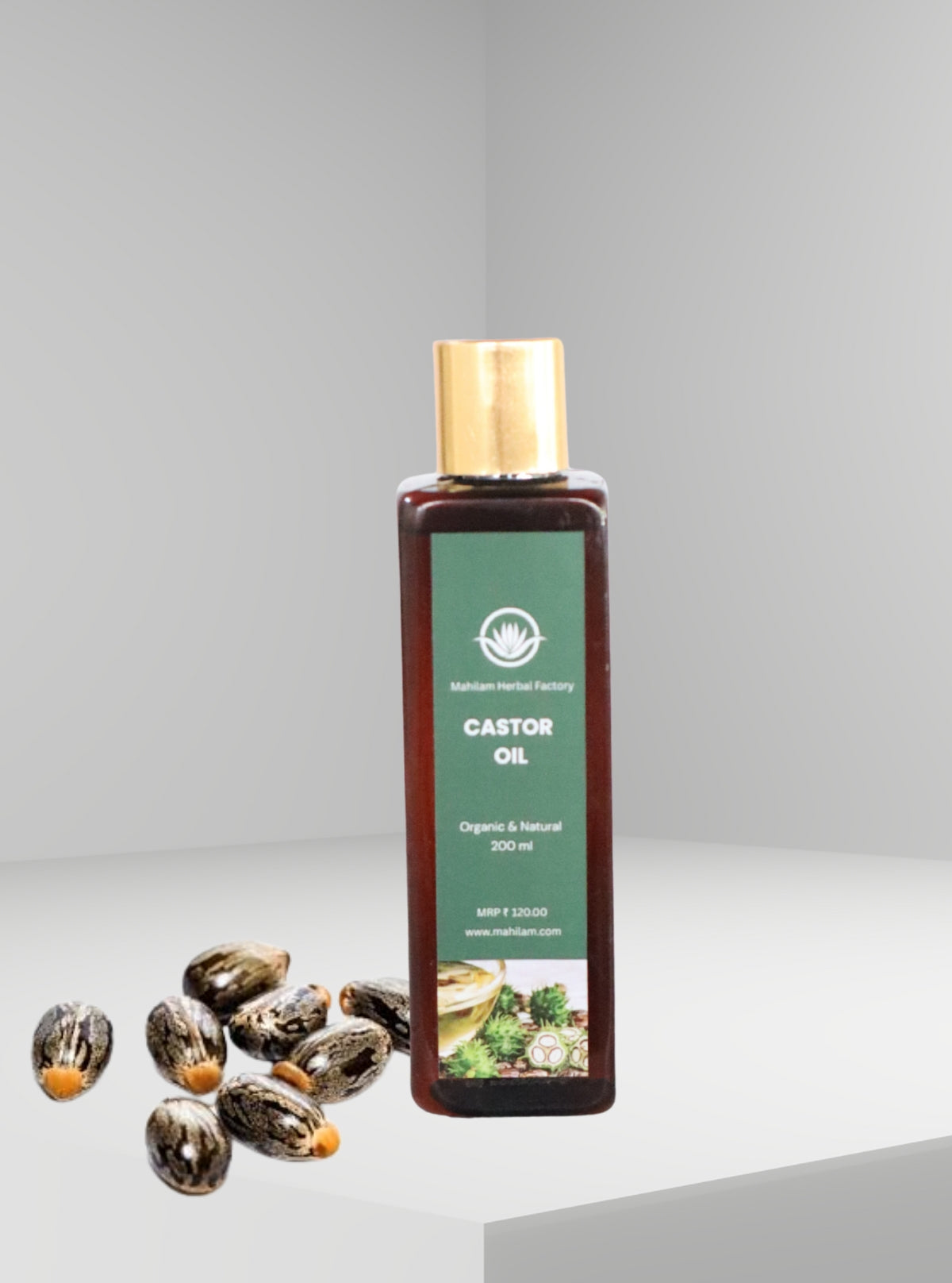 Mahilam Castor Oil 200ml – Pure Cold Pressed Oil for Hair Growth, Skin Care & Eyelash Nourishment