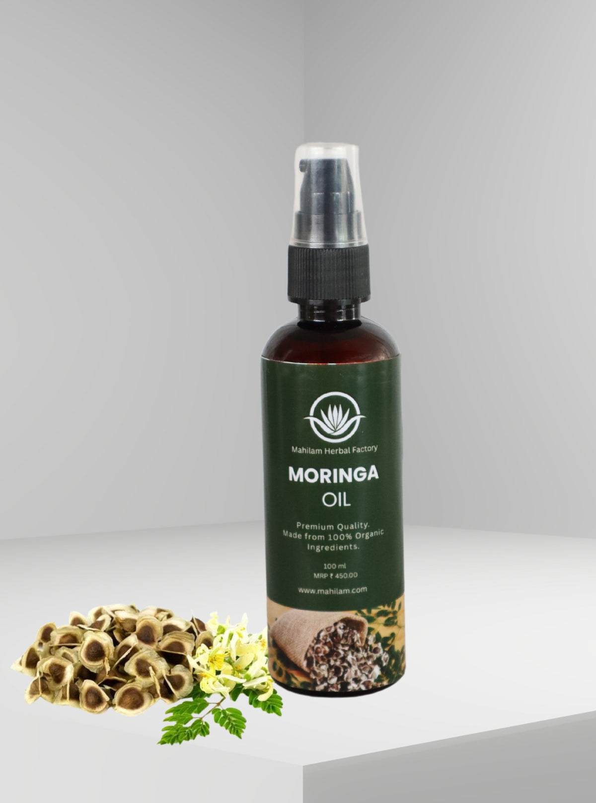 Mahilam Moringa Oil 100ml – Cold-Pressed Natural Oil for Skin, Hair & Ayurvedic Care