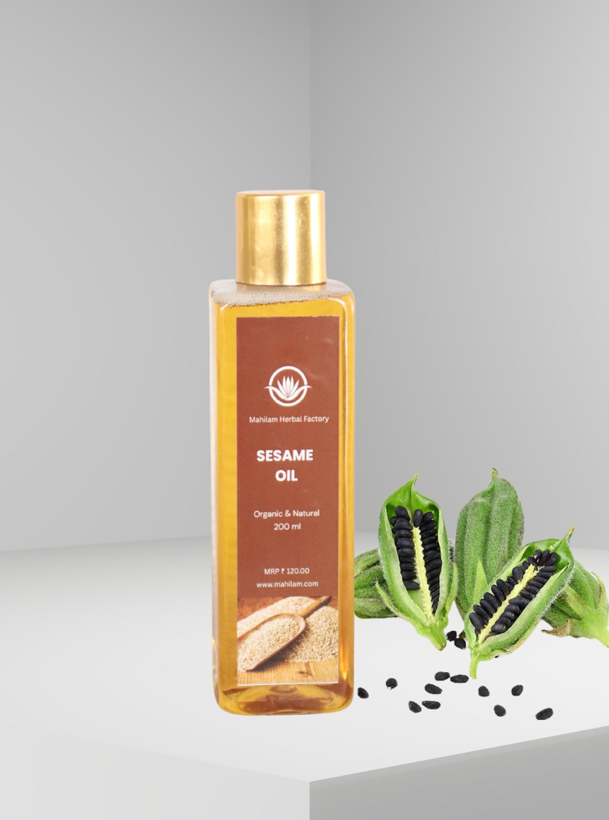 Mahilam Pure Sesame Oil 200ml – Cold-Pressed Natural Oil for Skin, Hair & Ayurvedic Care