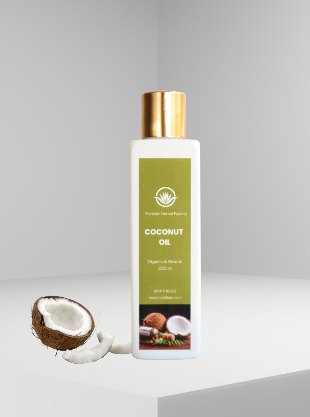 Mahilam Pure Coconut Oil 200ml – Cold-Pressed Natural Oil for Skin, Hair & Wellness
