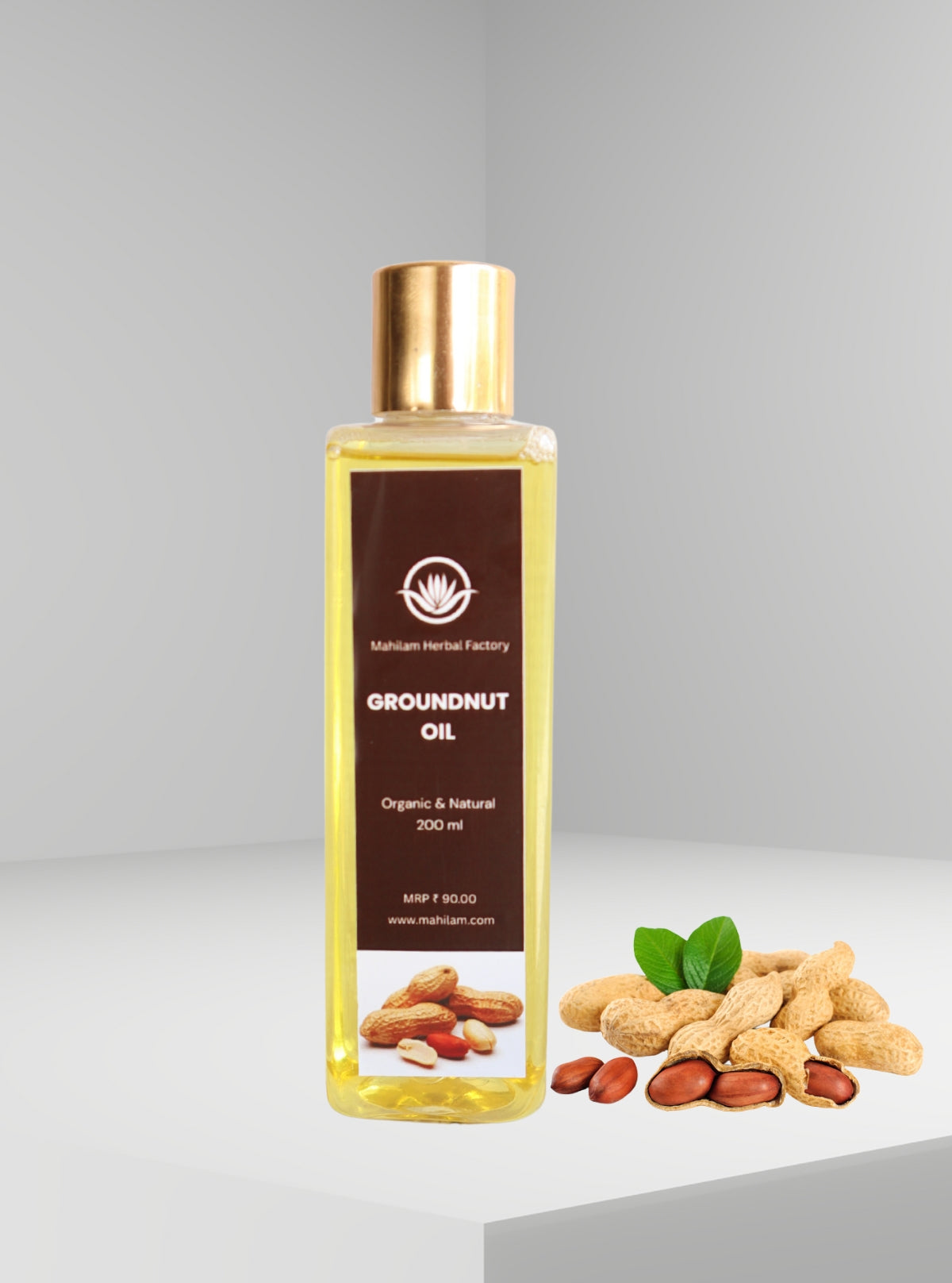 Mahilam Pure Groundnut Oil 200ml – Natural Cold-Pressed Oil for Skin, Hair & Cooking