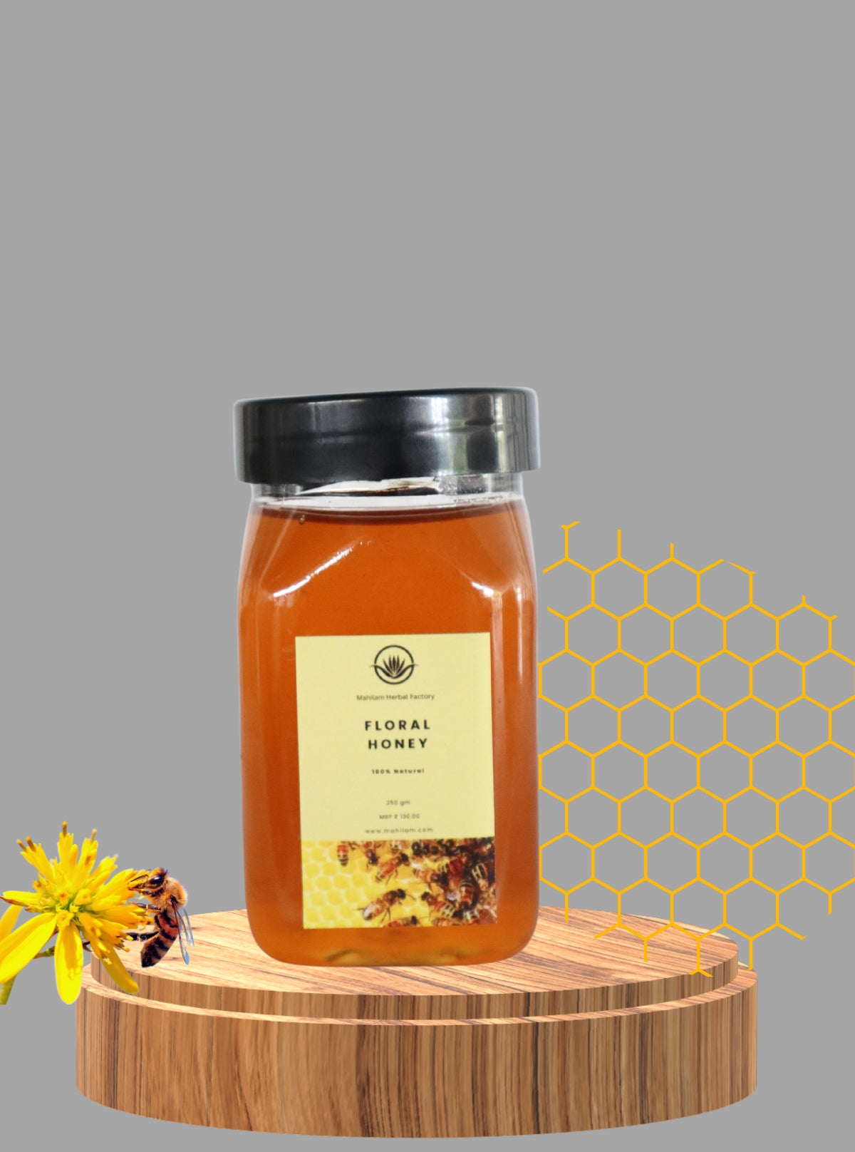 Mahilam Pure Honey 250g – 100% Natural Raw Honey for Skin, Hair & Wellness