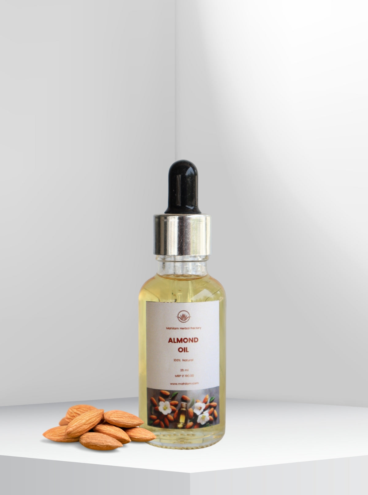 Mahilam Almond Oil 35ml – Pure Cold Pressed Oil for Glowing Skin, Healthy Hair & Daily Care