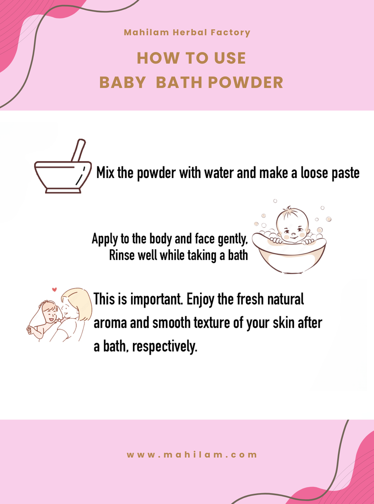 Mahilam Baby Bath Powder 100g – Gentle Herbal Skincare for Soft, Smooth & Healthy Baby Skin