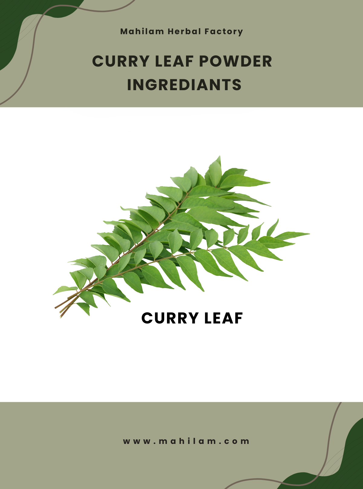 Mahilam Curry Leaf Powder 100g – Herbal Hair & Skin Care Powder for Natural Nourishment