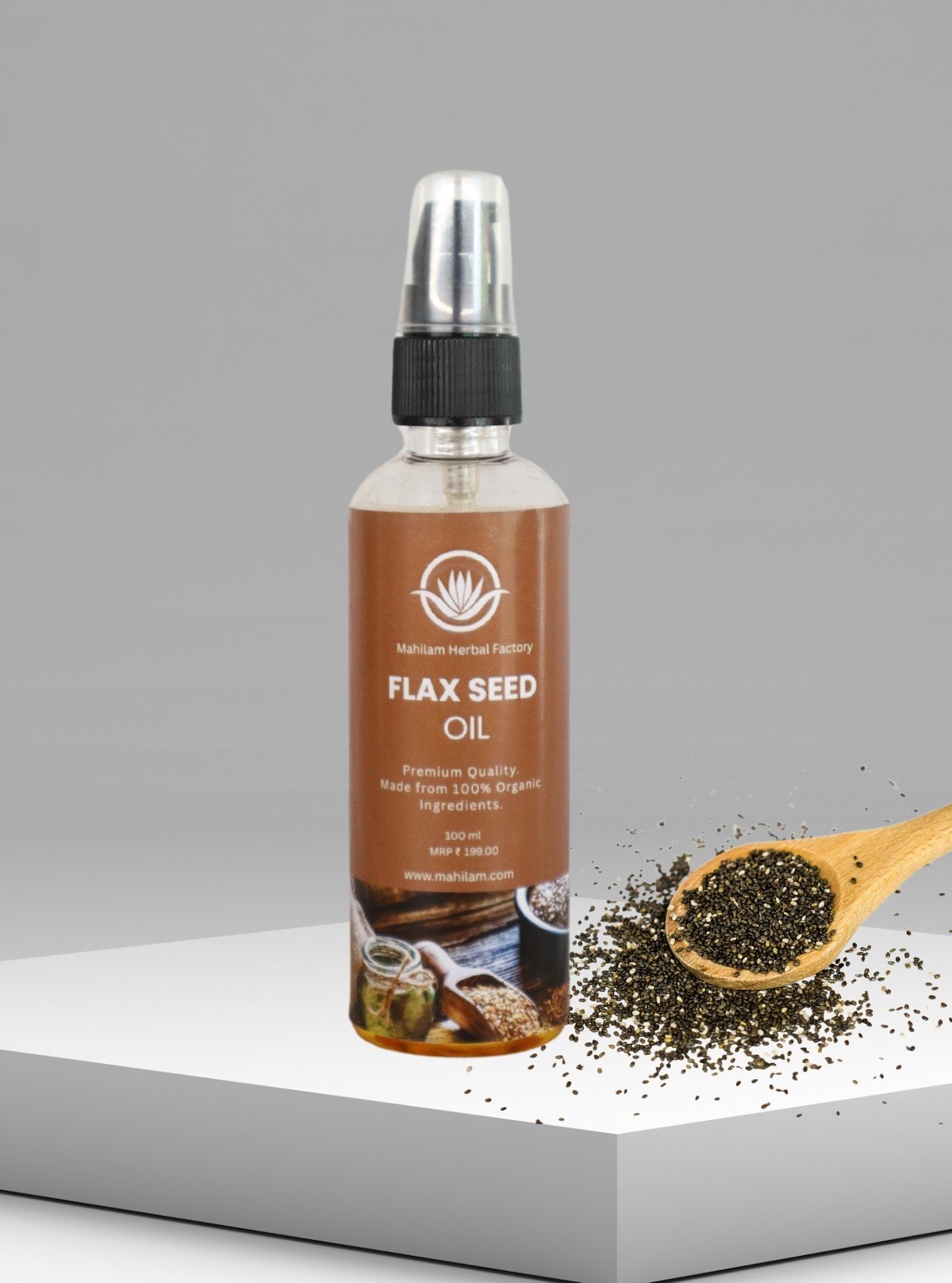 Mahilam Flax Seed Oil 100ml – Natural Herbal Hair & Skin Nourishing Oil