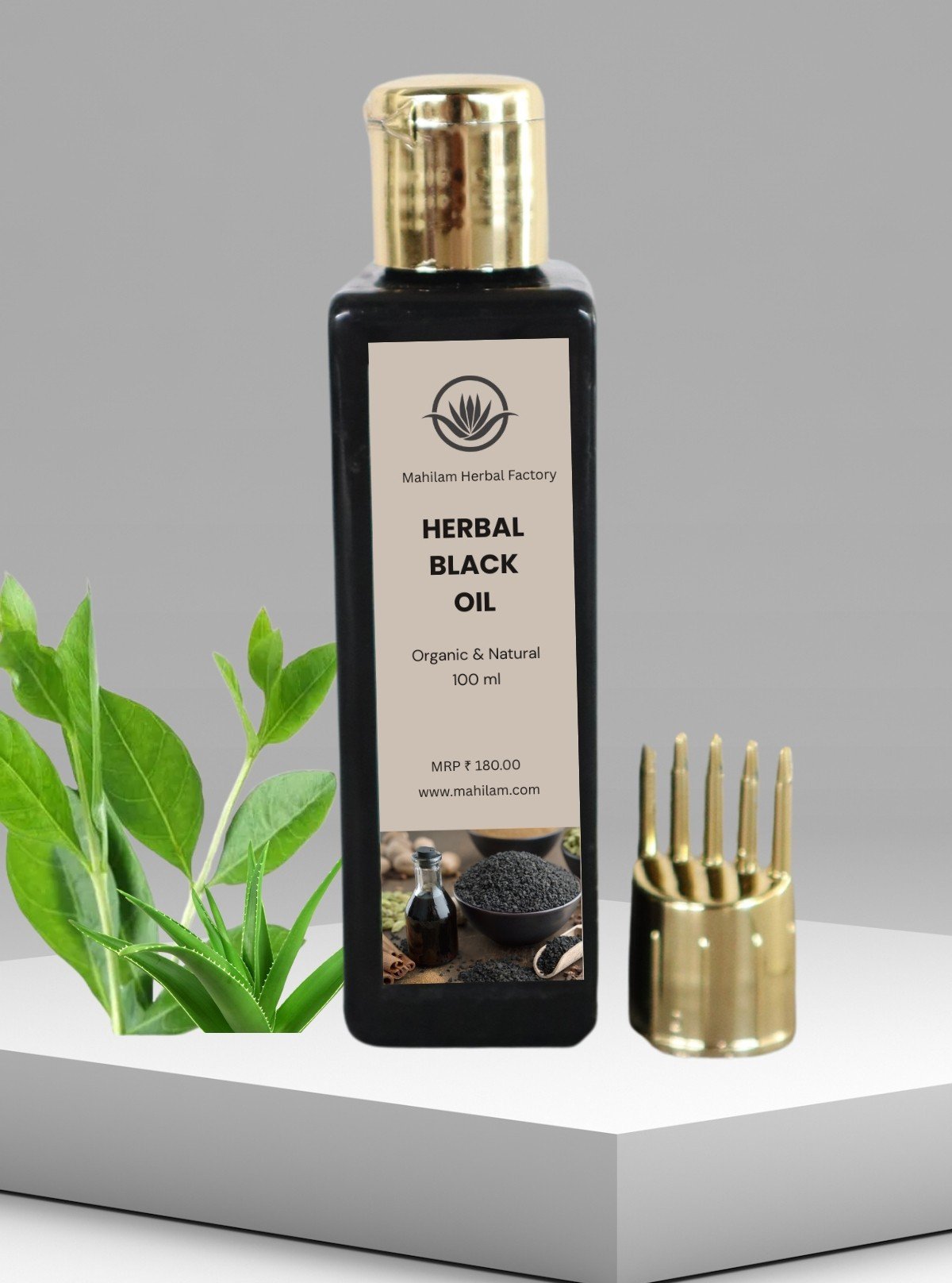 Mahilam Herbal Black Oil 100ml – Ayurvedic Hair Nourishing & Strengthening Oil